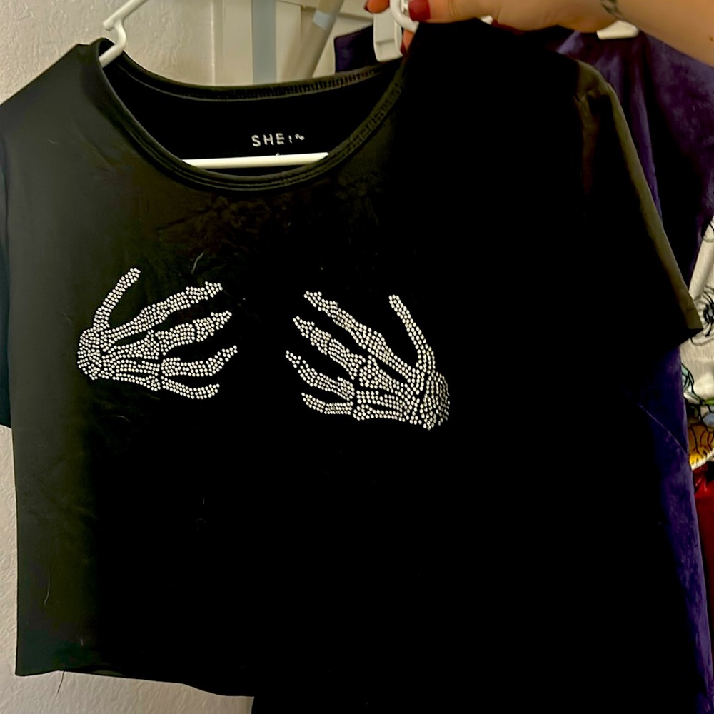 Shein Skeleton Crop Top💀
